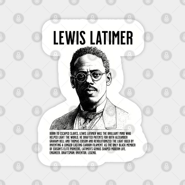 Lewis Latimer Black Inventor Magnet by UrbanLifeApparel