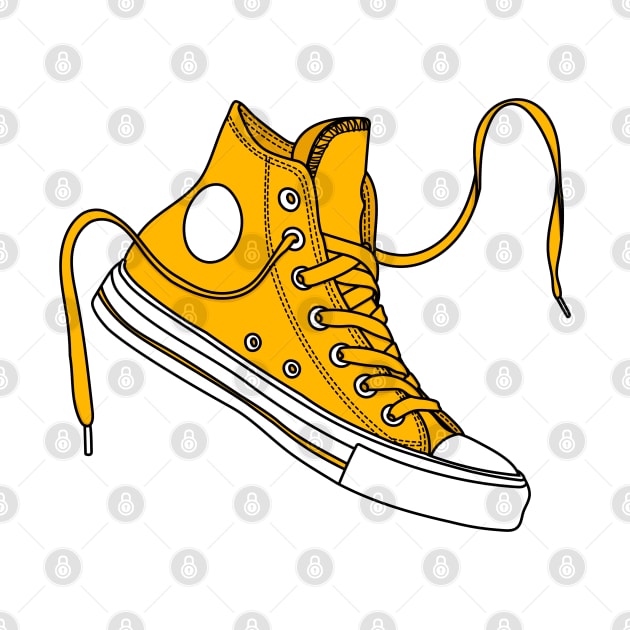 Bright Yellow high tops by MickeyEdwards