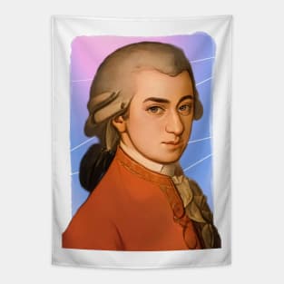 Classical composer Wolfgang Amadeus Mozart illustration Tapestry