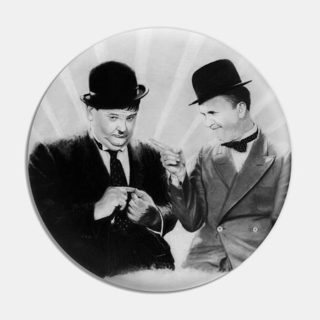 Laurel and Hardy Pin by pencilartist