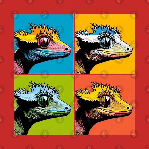 Pop Art Crested Gecko - Cool Lizard by PawPopArt