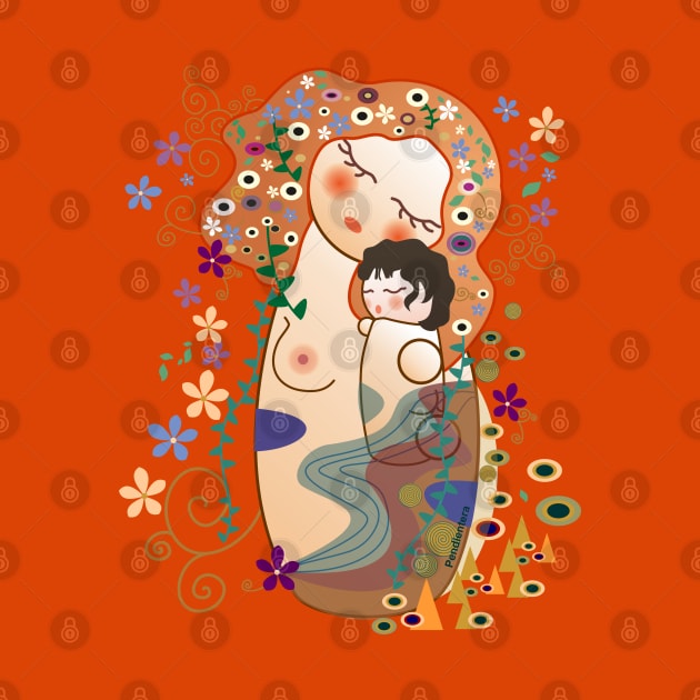 Kokeshis Mother and child of Klimt by Pendientera