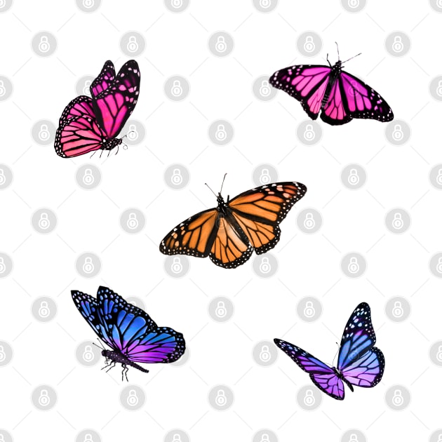 Sunset Butterflies Sticker Pack by casserolestan