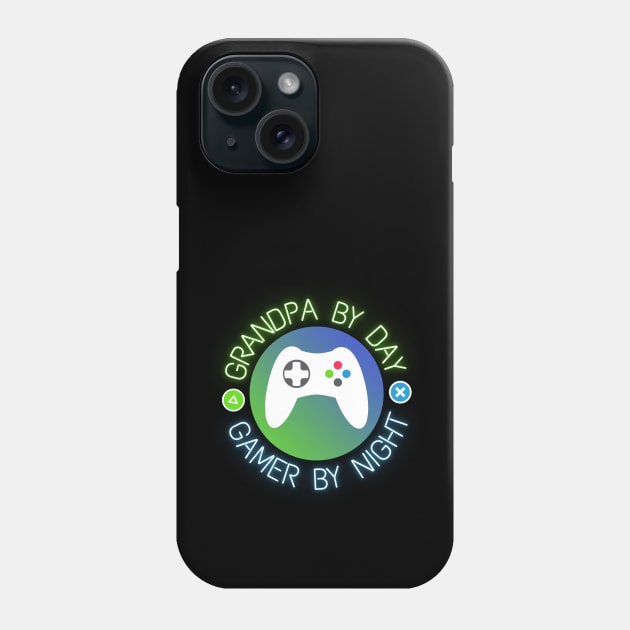 Grandpa By Day Gamer By Night Funny Gaming Phone Case by hudoshians and rixxi