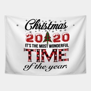 Christmas 2020, Most Wonderful Time Of The Year 2020, Matching Family Christmas Shirts, Buffalo Plaid, Tapestry