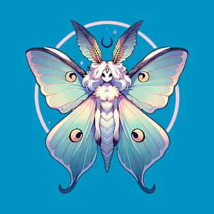 Luna Moth Fantasy Creature Witchy Design T-Shirt