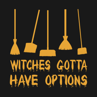 Witch Riding Brooms On A Dark Desert Highways Halloween T-Shirt