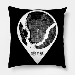 Cape Coral, USA City Map - Travel Pin Pillow