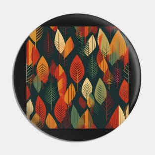 Flat Fall Foliage Seamless Floral Pattern Pin