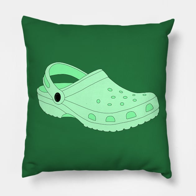 Green Crocs Shoe Pillow by Gold Star Creative