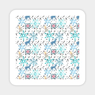 Blue Snow Pattern Magnet