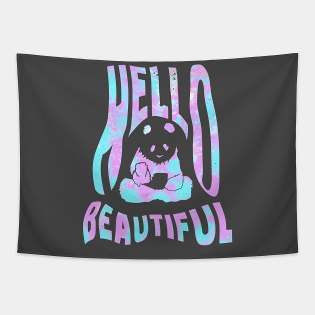 Hello Beautiful Panda Tapestry by WPHmedia