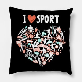 Love Sport Gift - Sport Heart Valentines Day Lover Pillow