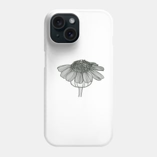 Sunflower Black and White Line Art Phone Case