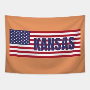 Kansas State in American Flag Tapestry