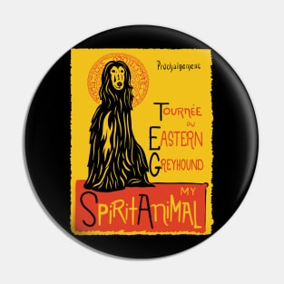 Funny Afghan Hound Cute Dog Chat Noir Mashup Art Pin