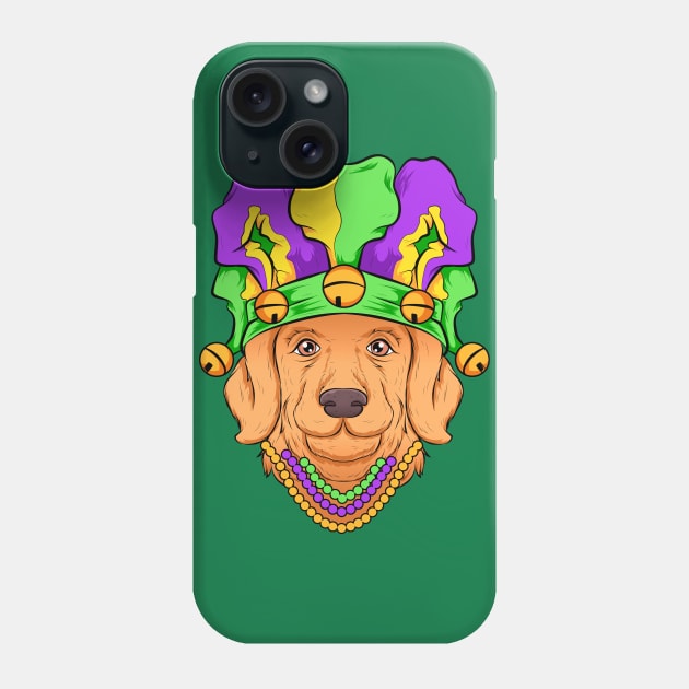 golden retriever mardi gras new orleans Phone Case by the house of parodies