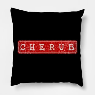 vintage retro plate Cherub Pillow