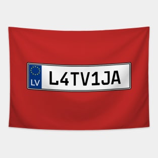 Latvia car license plate Tapestry