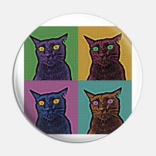 Cat Warhol Style Pin