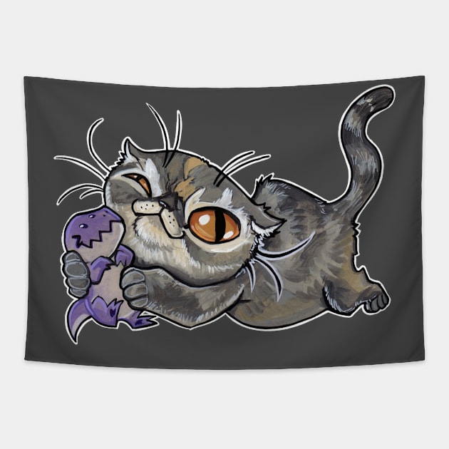 Kitty trex squish Tapestry by BiancaRomanStumpff