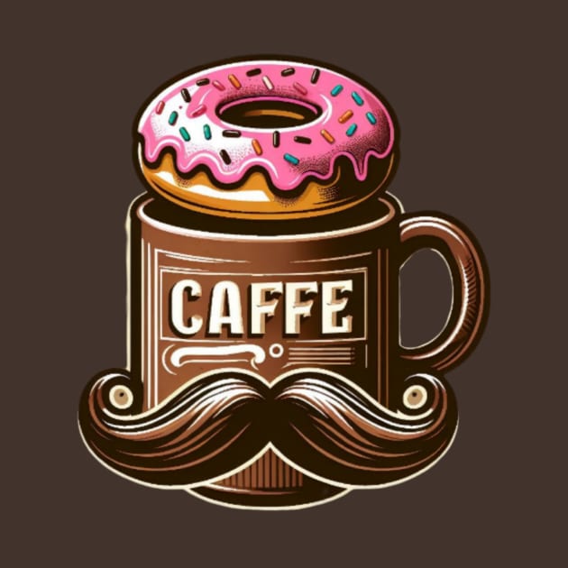 Donut and Coffee with Mustache Mug by Donut Duster Designs