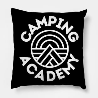 Camping Academy Perfect Gift for Nature Lovers Hiking Mountains Woods Travel Outdoors Pillow