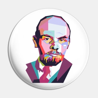 Vladimir Lenin In WPAP Illustration Pin