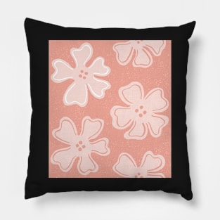 Monochrome Pattern of tangerine button flowers on pink Pillow