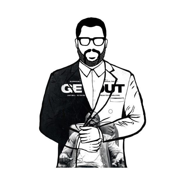 Jordan Peele Get Out Portrait, Black and White by Youre-So-Punny