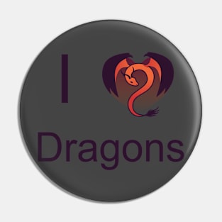 I Heart Dragons Pin