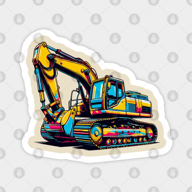 Excavator Magnet by Vehicles-Art