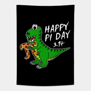 Happy Pi Day Dinosaur T-Rex Pizza Funny Tapestry