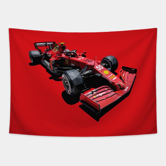 Carlos Sainz F1 car Tapestry by pxl_g