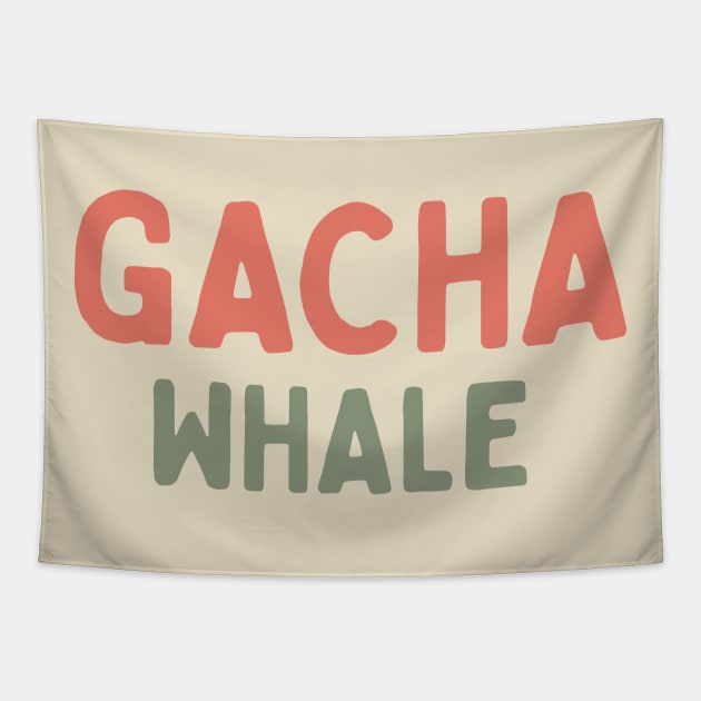 Gacha whale vintage typography Tapestry by Oricca