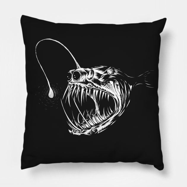 Deep Sea Fish Pillow by marionkamper