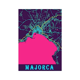 Majorca Neon City Map T-Shirt