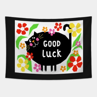 Lucky Black Cat Tapestry