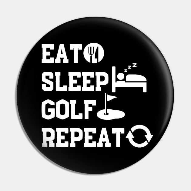 Eat Sleep Golf Repeat Pin by NomiCrafts