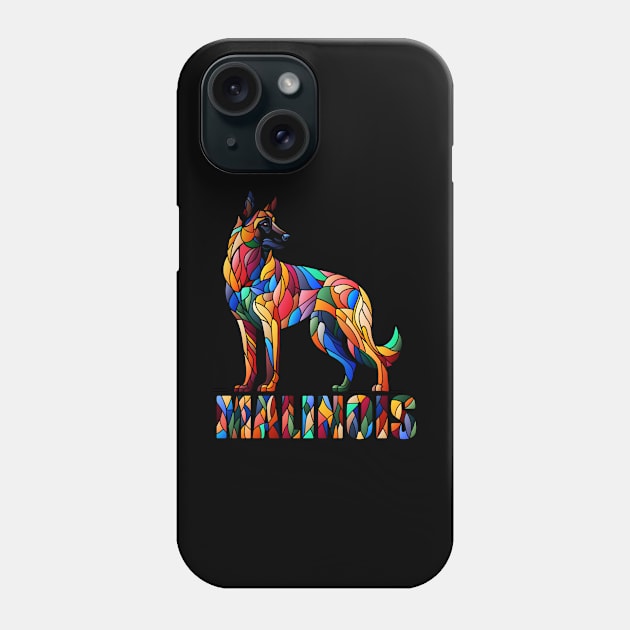 Belgian Malinois - Colorful Mosaic Art Phone Case by Nartissima