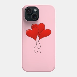 Bunch of Heart Shaped Valentine's Day Balloons Phone Case