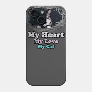 My Heart My Love My Cat Phone Case