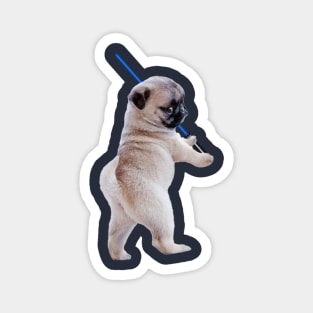 Pug with Lightsaber Funny Puggy Magnet