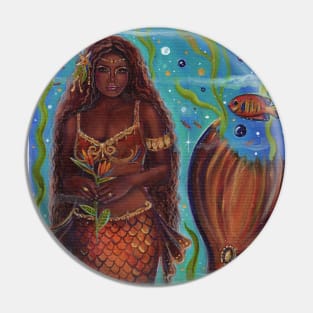 Claudina mermaid with tropical fish by Renee Lavoie Pin