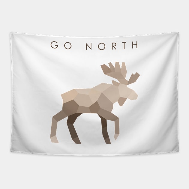 Go North - Elk (light) Tapestry by MikeDrago