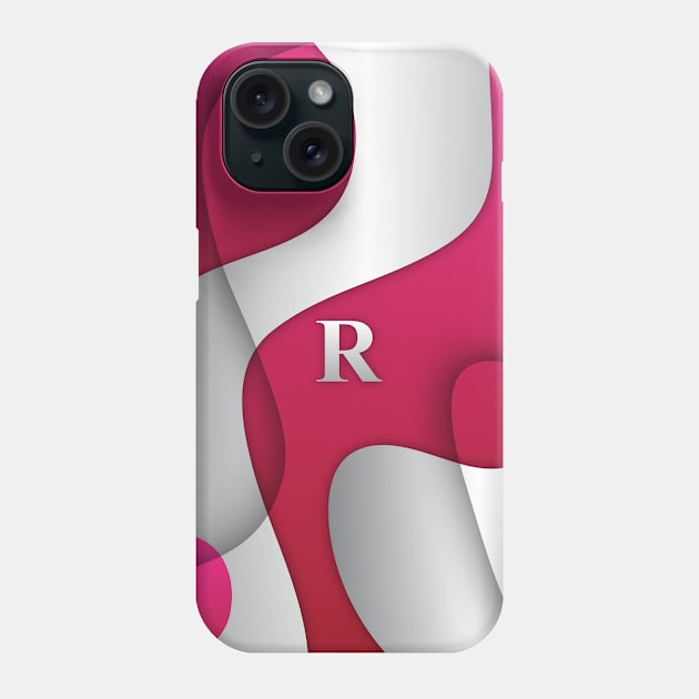 Personalized R Letter on Pink & White Gradient, Awesome Gift Idea, iPhone Case Phone Case by PRINTPOSE