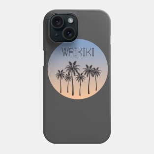 Waikiki Palm Trees Silhouette Phone Case