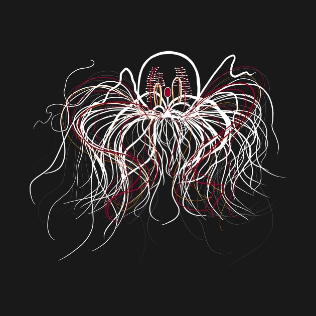 Jellyfish with red threads - Jellyfish motif by Unelmoija