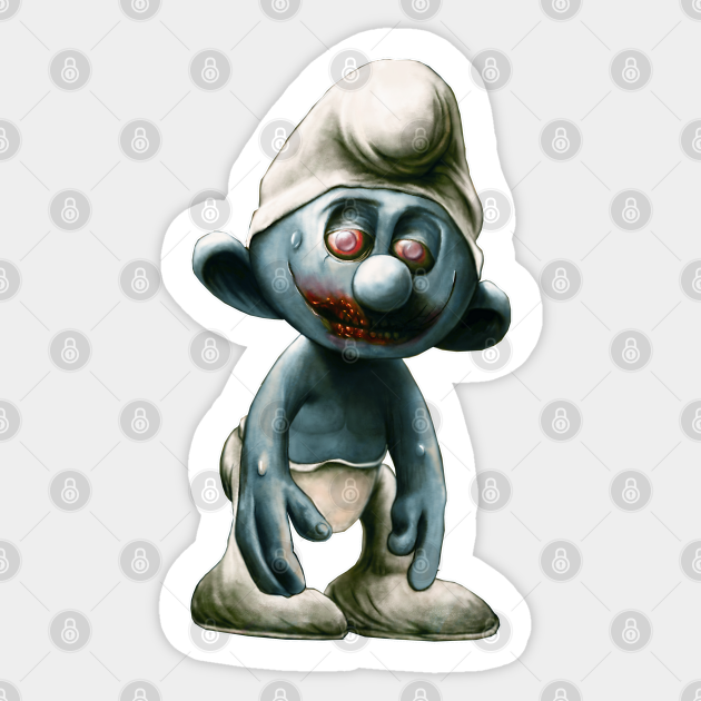 Smurf Zombie Cartoon Funny Smurf Zombie Sticker Teepublic Xp and demspey and richtofen are probably looking around for remaining zombies x3. smurf zombie cartoon funny