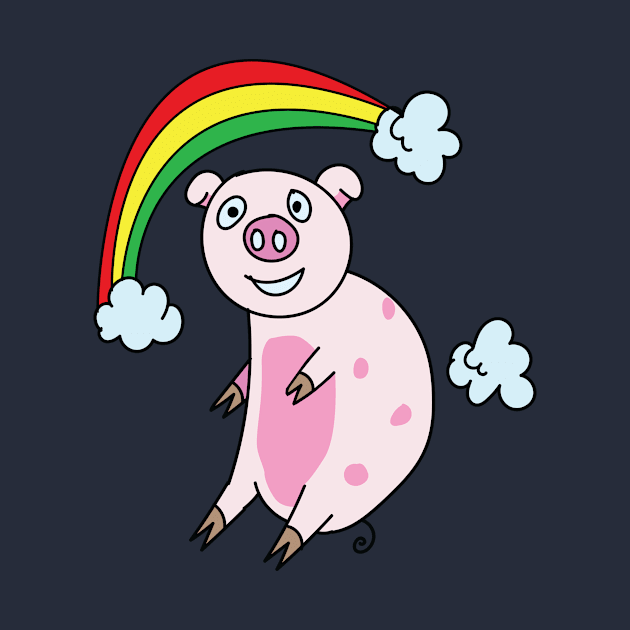 funny pig rainbow by crunch.ins